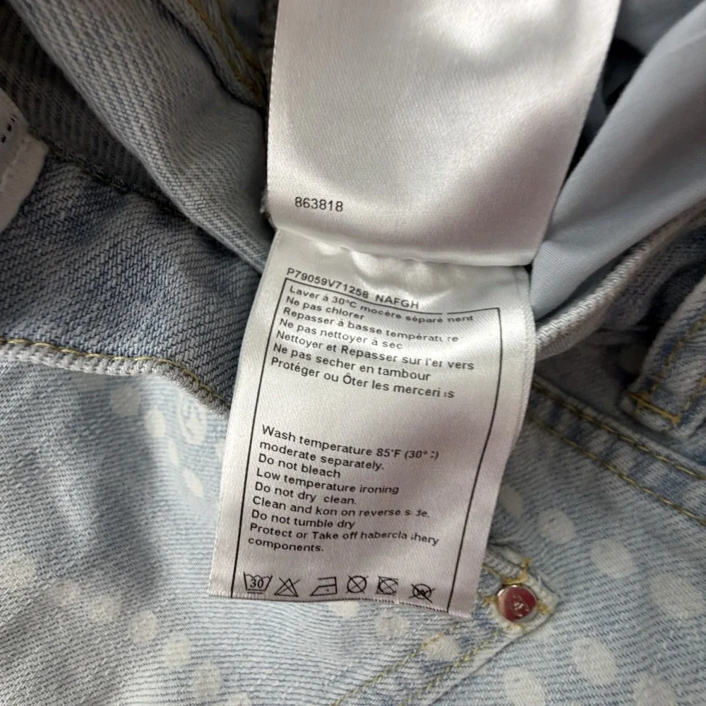 CHANEL CC Logo Monogram Jeans 38 Light Blue Denim Designer Pants - Picture 6 of 16